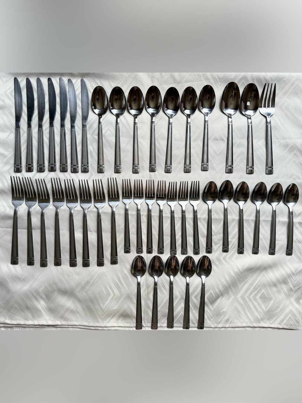 Lot of 43 Cambridge Classic Stainless Steel Flatware Set Forks Knives Spoons
